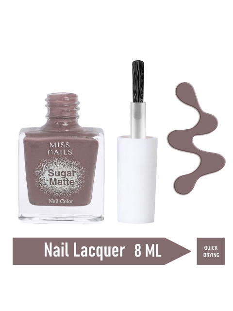 

MISS NAILS Sugar Matte Collection Toxic Free Nails Polish 8 ml - SM38, Grey