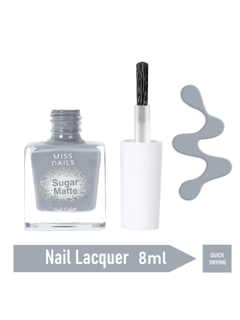 

MISS NAILS Women Sugar Matte Toxic Free Nails Polish SM41, 8ml, Grey