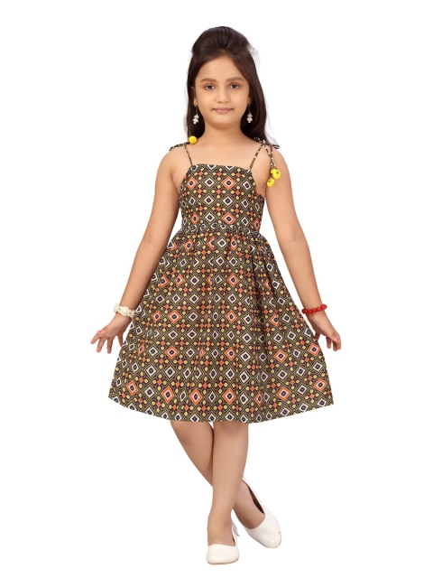 

Aarika Mustard Yellow Tribal Dress
