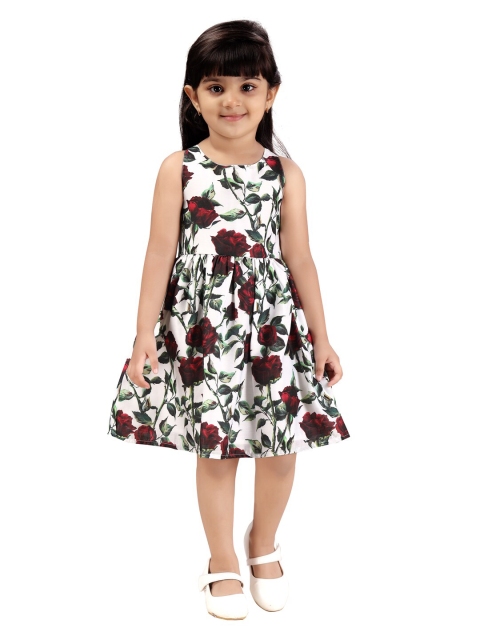 

Aarika White & Red Floral Dress