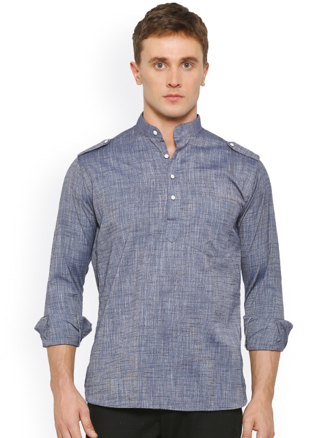 

Shaftesbury London Men Blue Short Kurta