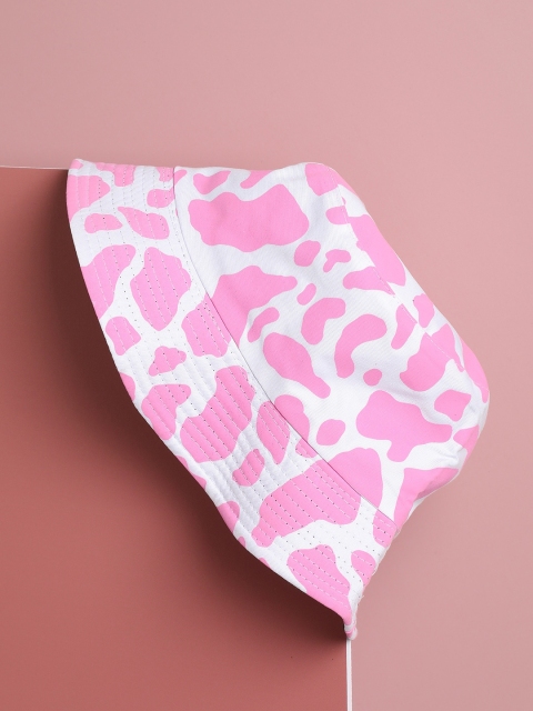 

HAUTE SAUCE by Campus Sutra Women Pink & White Printed Bucket Hat