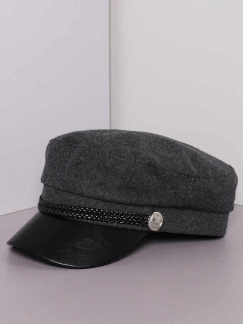

HAUTE SAUCE by Campus Sutra Women Grey Solid Vintage Breton Cap