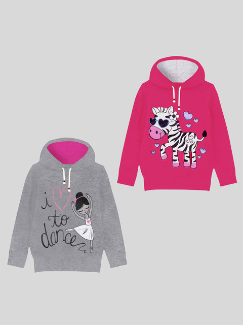

KUCHIPOO Girls Multicoloured Printed Sweatshirt, Multi