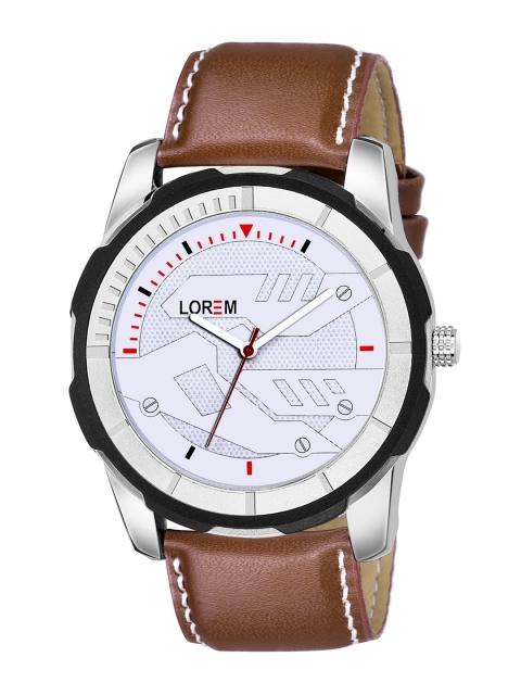 

FERRIZZO Men White Printed Dial & Brown Straps Analogue Watch