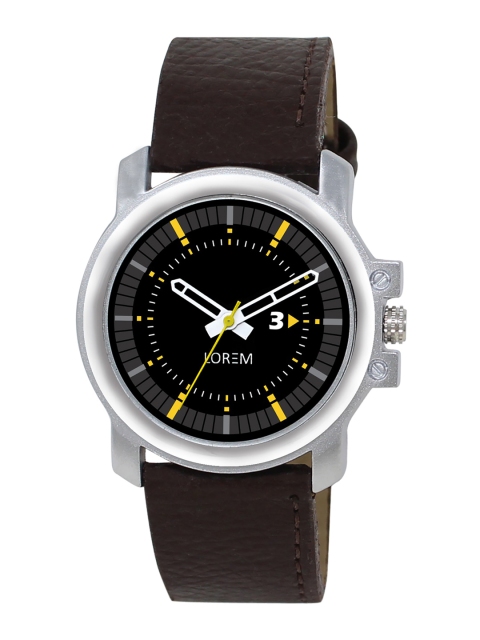 

FERRIZZO Men Black Dial & Brown Straps Analogue Watch