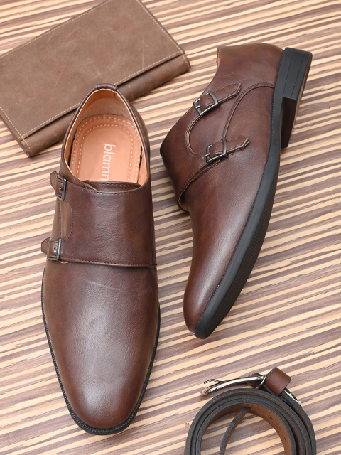 

Blammo Men Brown Solid Formal Monks