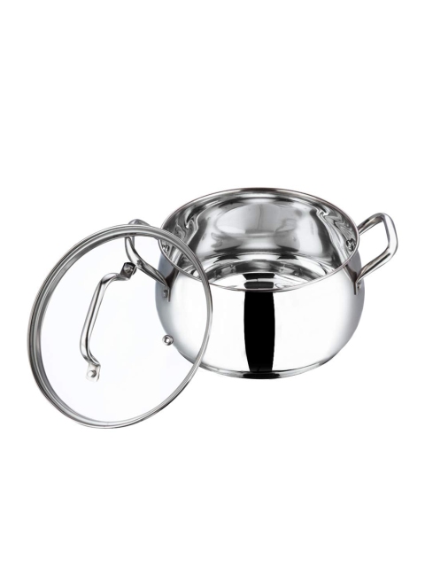 

Vinod Silver-Toned Casserole with Glass Lid 2.9Ltr