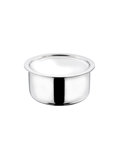 

Vinod Silver-Coloured Solid Triply Induction Friendly Tope With Lid