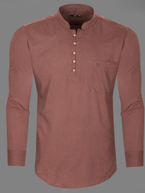 

FRENCH CROWN Men Brown Standard Semiformal Shirt