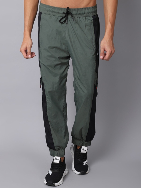 

Gallus Men Olive Green & Black Colourblocked Joggers