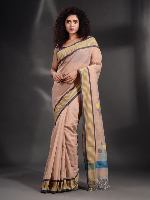 

Arhi Beige & Blue Woven Design Pure Cotton Saree