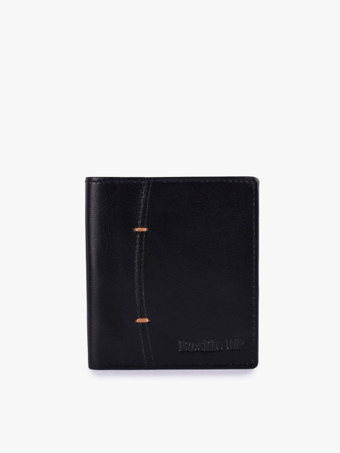 

BuckleUp Men Black Textured Leather Money Clip