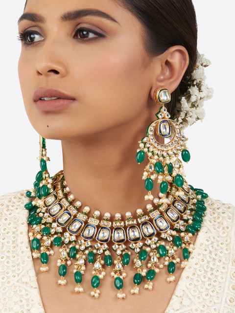 

Ahaanya Women Gold-Toned & White Brass Gold-Plated Necklace