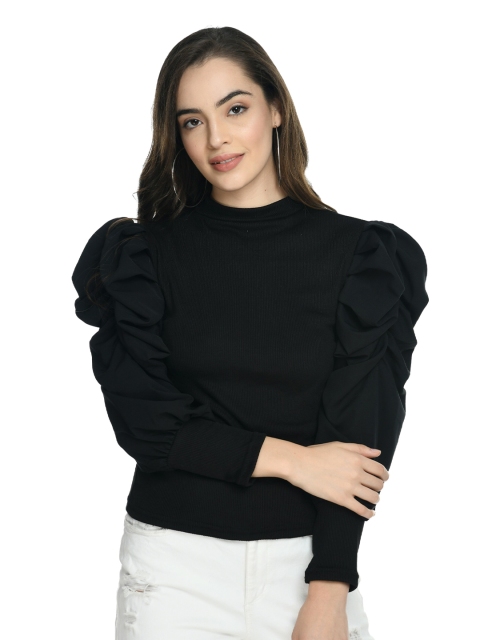 

LEXREX Women Black Solid Top