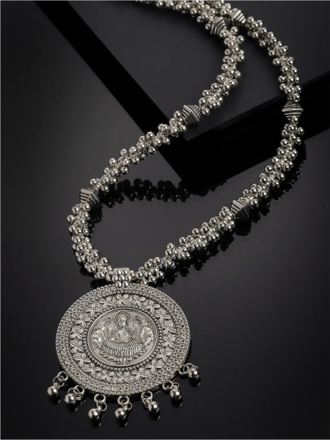

PANASH Women Silver-Toned Brass Oxidised Necklace