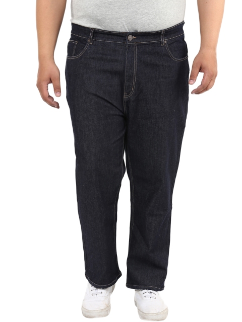 

John Pride Plus Size Men Navy Blue Mid-Rise Clean Look Jeans