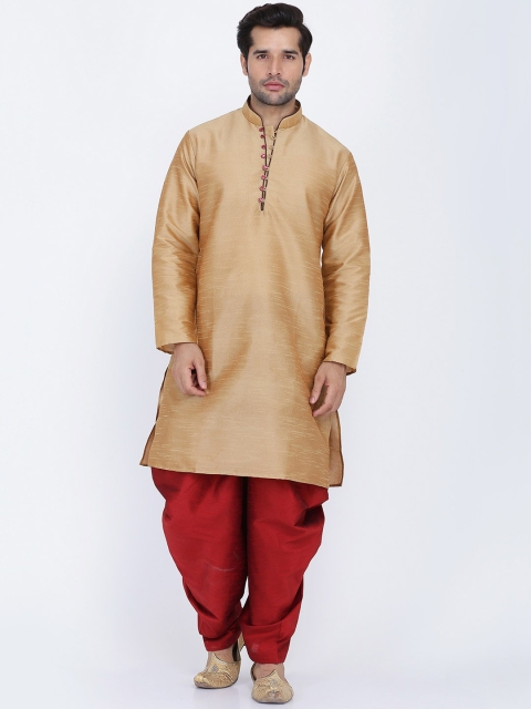 

ROYAL KURTA Men Beige Dupion Silk Kurta with Patiala Set
