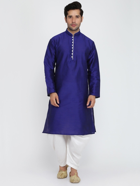 

ROYAL KURTA Men Blue Dupion Silk Kurti with Churidar