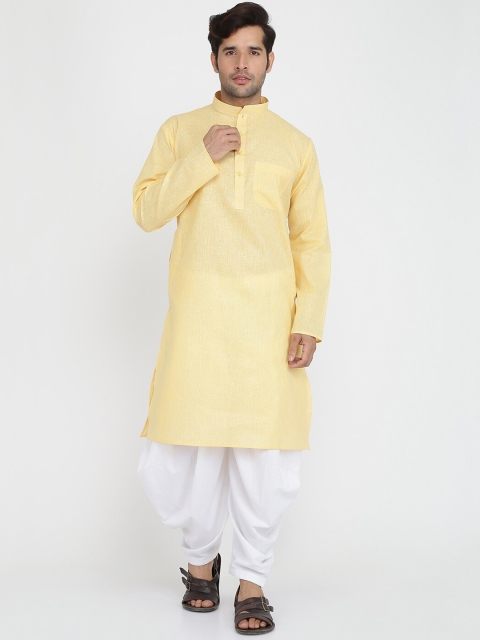 

ROYAL KURTA Men Gold-Toned Pure Cotton Kurti with Salwar
