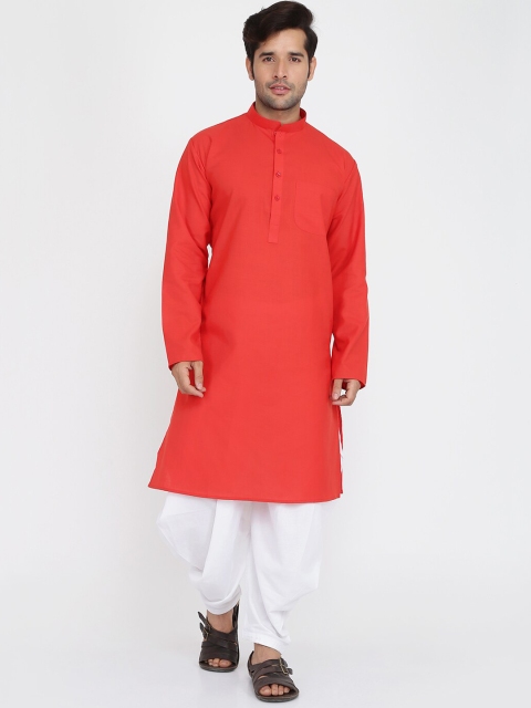 

ROYAL KURTA Men Red Pure Cotton Kurta with Salwar