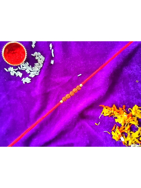 

CRAYTON Men Red & Yellow Beaded Rakhi