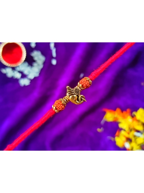 

CRAYTON Men Gold-Toned & Red Rakhi