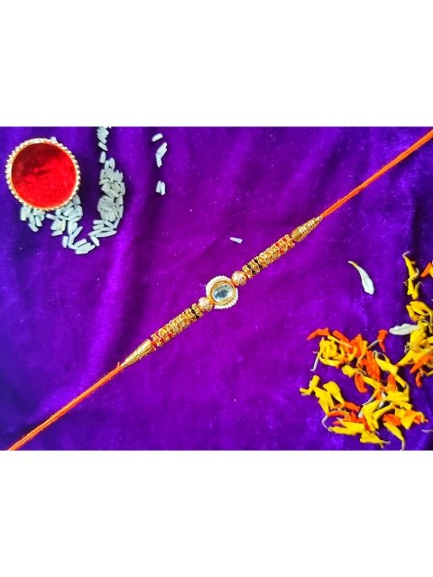 

CRAYTON Men White & Gold-Toned Beaded Rakhi