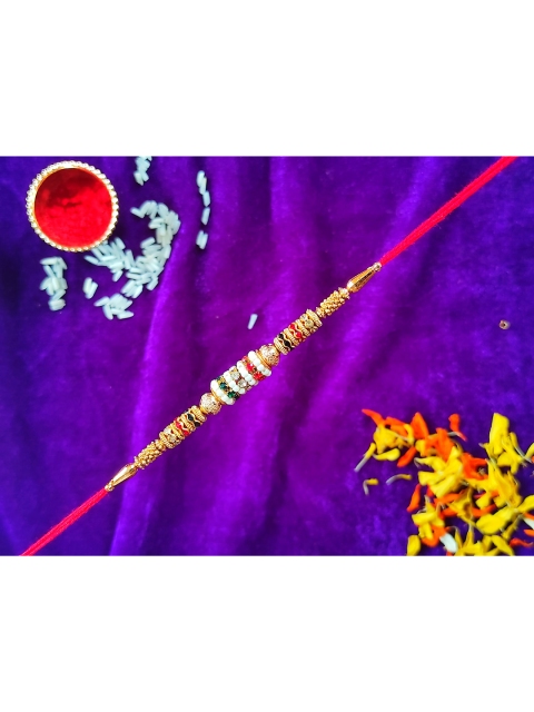 

CRAYTON Men Red & White Beaded Rakhi
