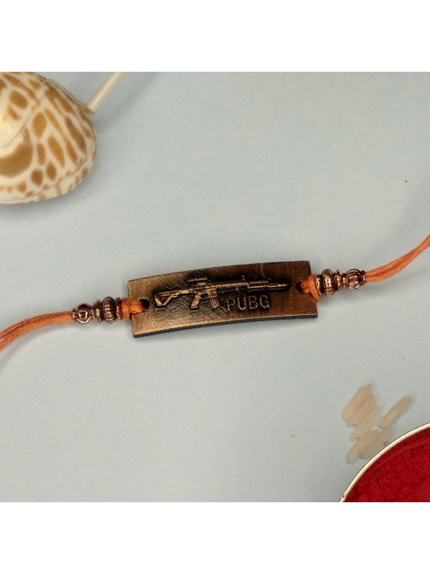 

CRAYTON Men Copper-Toned & Orange Embedded Rakhi