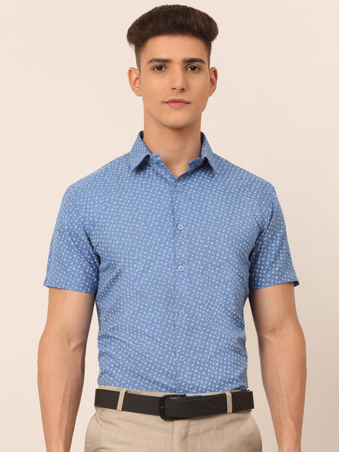 

JAINISH Men Blue Classic Printed Formal Shirt