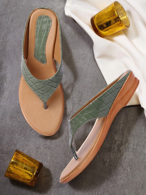 

FASHIMO Women Olive Green Flats