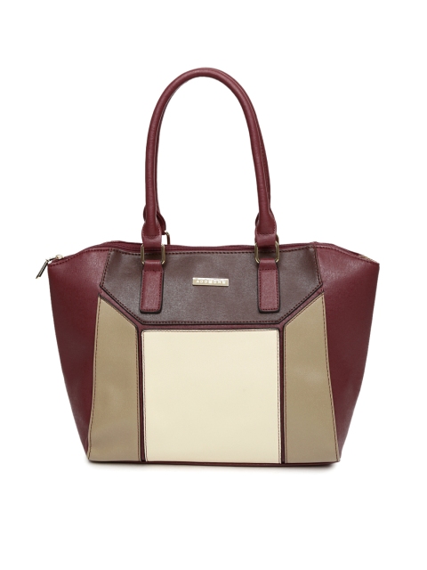 

Addons Maroon & Beige Colourblocked Shoulder Bag