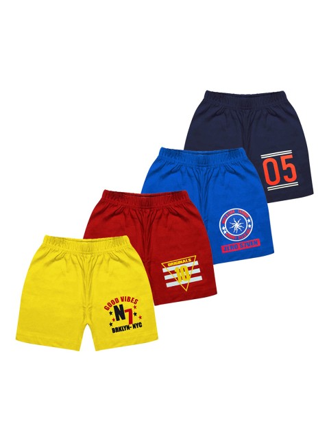 

MIST N FOGG Unisex Kids Black Printed Shorts pack of 4