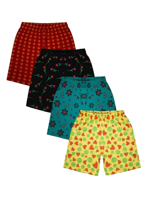

MIST N FOGG Kids Unisex Printed Shorts Pack Of 4, Yellow