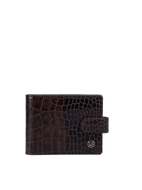 

Da Milano Men Brown & Silver-Toned Leather Money Clip