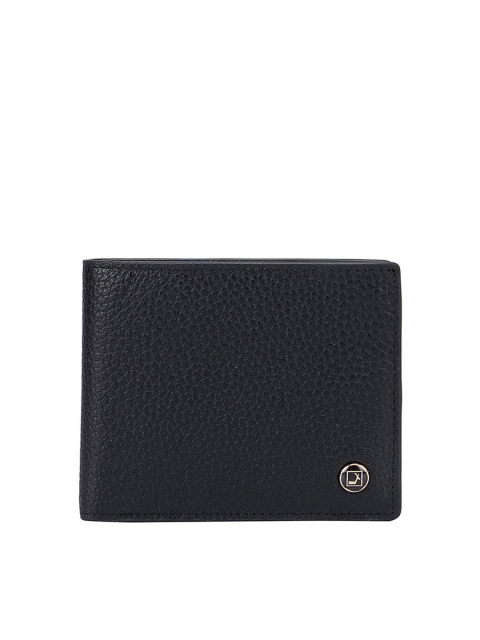 

Da Milano Men Black Textured Leather Two Fold Wallet