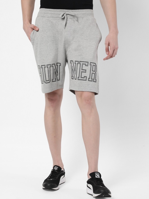 

R&B Men Grey Typography Printed Shorts