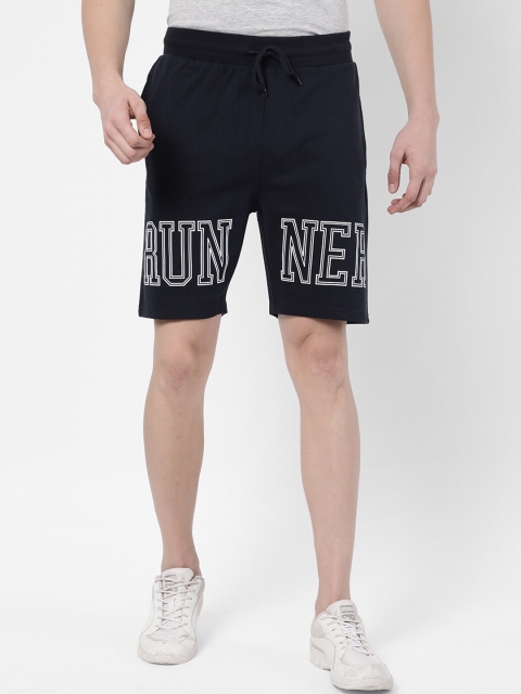 

R&B Men Blue Typography Printed Shorts