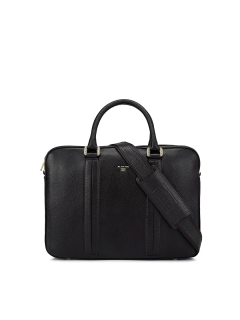 

Da Milano Men Brown Textured Leather Laptop Bag