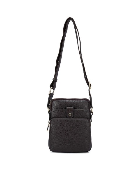 

Da Milano Men Brown Textured Messenger Bag