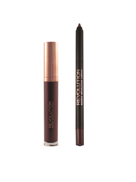 

Makeup Revolution London Retro Luxe Worth It Metallic Lip Kit, Brown