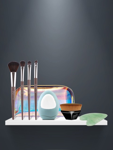 

ALLURE Pack Of 3 Cruelty Free Makeup Brush Set, Black