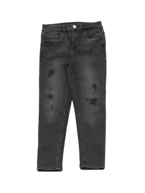 

Lil Lollipop Unisex Kids Grey Slim Fit Low Distress Light Fade Jeans