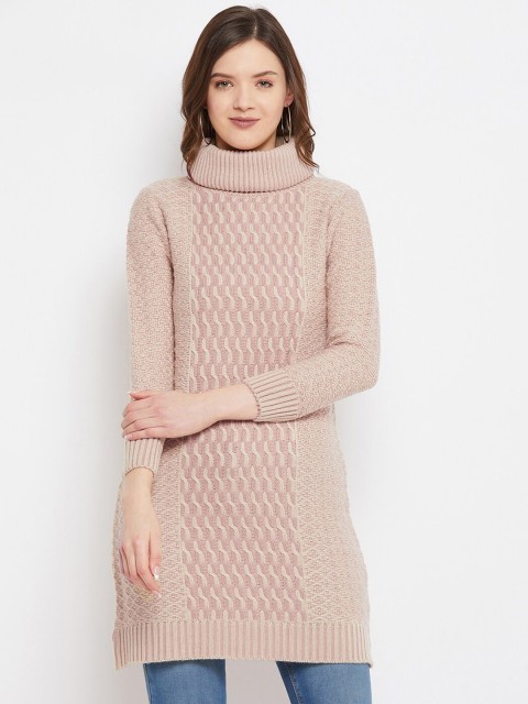 

Knitstudio Women Pink Tunic Slip On Sweater