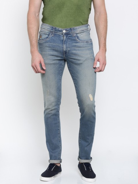 

U.S. Polo Assn. Denim Co. Men Blue Tapered Fit Low Distress Stretchable Jeans