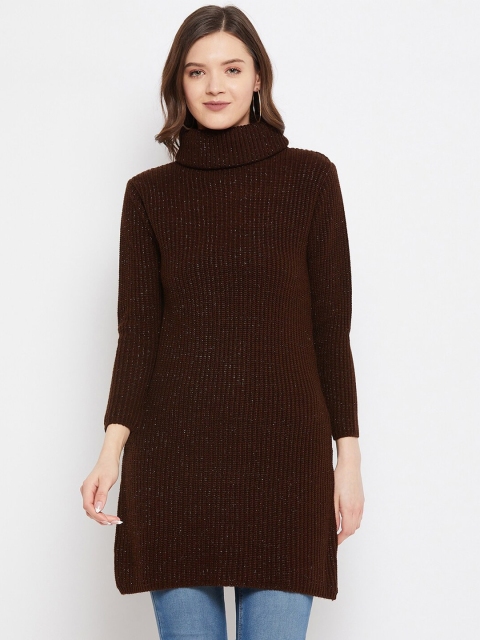 

Knitstudio women Brown High Neck Tunic
