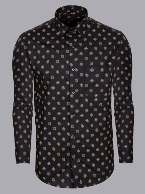 

FRENCH CROWN Men Black Standard Printed Formal Shirt