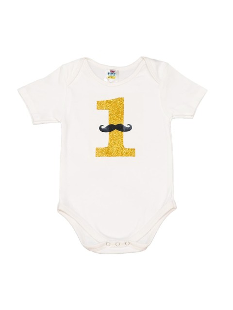 

TINY MINY ME Boys White & Yellow Printed Bodysuit