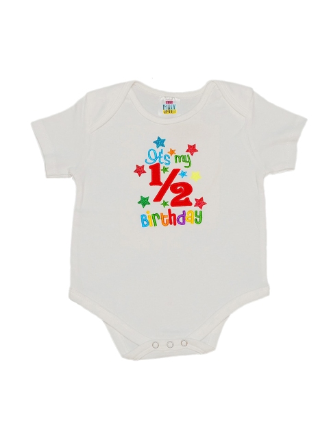 

TINY MINY ME Infant Boys White Printed Bodysuit
